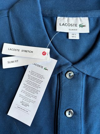 Polo Lacoste Slim Fit Azul Talla L
