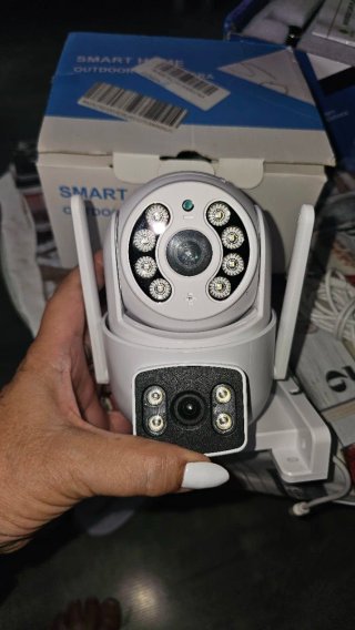 Cámara Seguridad WiFi Doble Lente Exterior