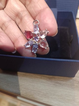 Pendientes Swarovski Flor Rosa y Morado