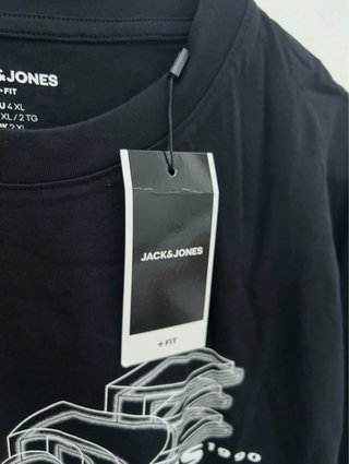 T-shirt Jack & Jones nera taglia 4XL