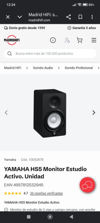 Altavoz Yamaha HS5 Monitor Estudio