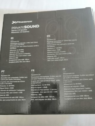 Altavoces Phoenix 2x3W USB Jack 3.5mm