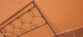 Cabecero de cama metal y madera