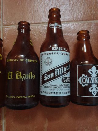 5 Vecchie Bottiglie da Birra da Collezione
