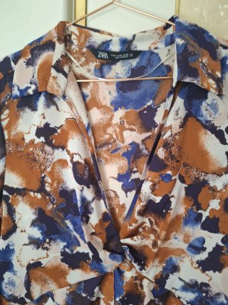 Blusa Zara Estampada Manga Larga
