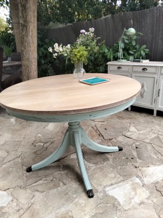 Mesa redonda extensible madera maciza