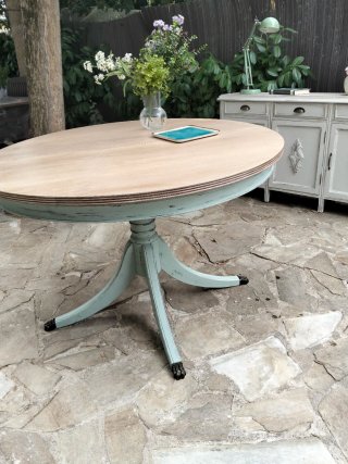 Mesa redonda extensible madera maciza