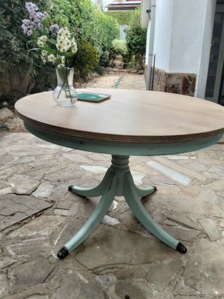 Mesa redonda extensible madera maciza