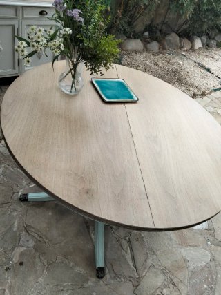 Mesa redonda extensible madera maciza