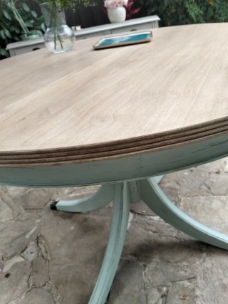 Mesa redonda extensible madera maciza