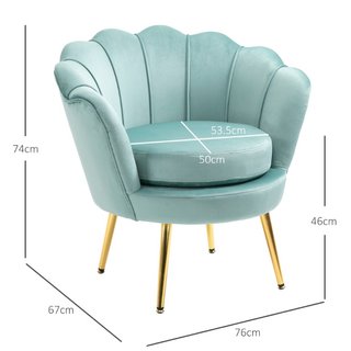 Sillón vintage Efecto Terciopelo con Brazos y Resp