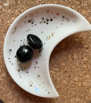 Set 2 Piedras Obsidiana Pulida + Joyero.