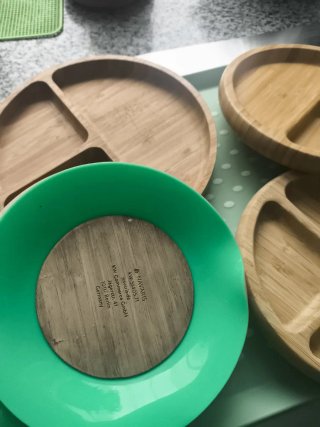 6 Platos Bambú Montessori con Ventosa