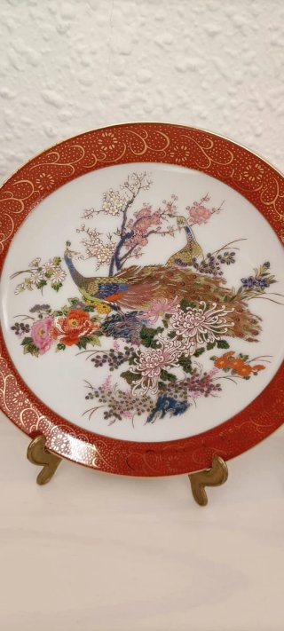 Juego de 3 Platos Decorativos japonés de porcelana