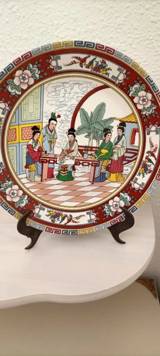 Juego de 3 Platos Decorativos japonés de porcelana
