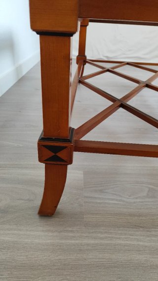 Conjunto 2 mesas centro madera y cristal