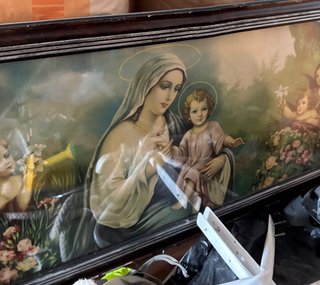 Cuadro Virgen y Niño Jesús con Ángeles