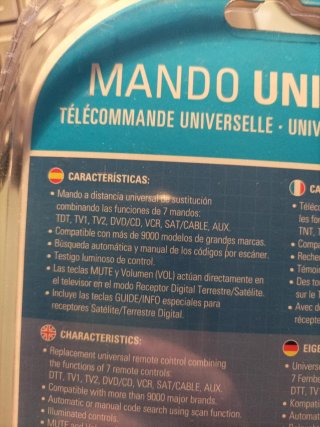 Mando Universal AXIL 7 en 1 TDT SAT AUX