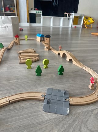 Vías de tren de madera