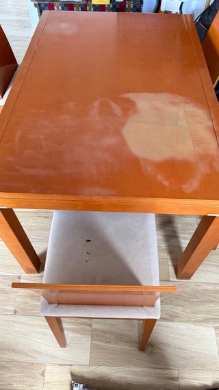 Mesa extensible madera + 5 sillas
