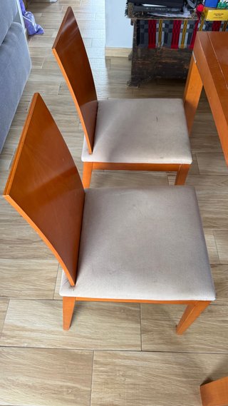 Mesa extensible madera + 5 sillas