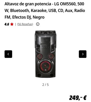 Torre de sonido LG con poco uso