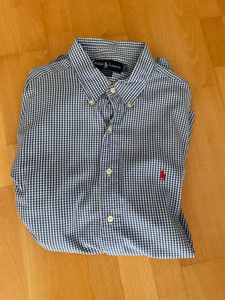 Camisa Polo Ralph Lauren cuadros azul y blanco