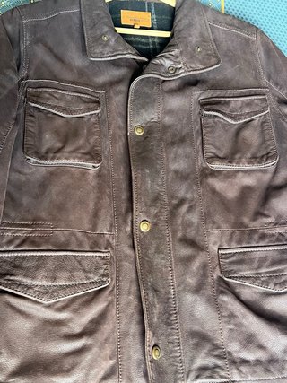 Chaqueta Cuero Emidio Tucci Talla 52 Marrón Burdeo