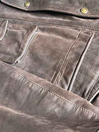 Chaqueta Cuero Emidio Tucci Talla 52 Marrón Burdeo