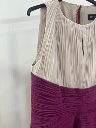 Vestido Victoria Color Beige y Morado - T44