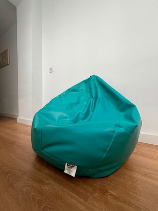 Sillón Puff Teal Piel Sintética