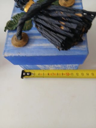 Cajas decorativas madera azul y negro