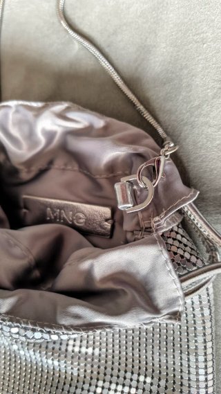 Bolso fiesta plateado Mango