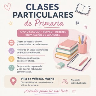 Profesora particular de Educación Primaria