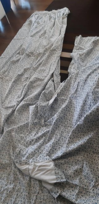 Coppia Tende Confezionate Argento/Bianco