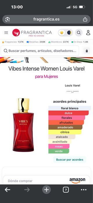 Perfume Vibes Intense Louis Varel para Mujer