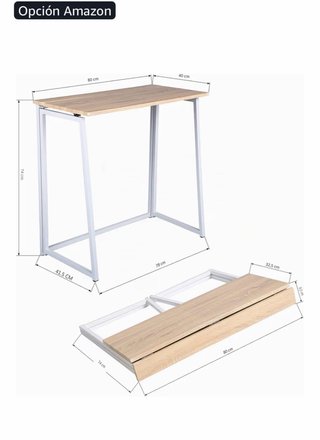Mesa Plegable Roble y Metal