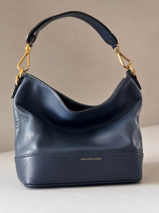 Bolso de Hombro Polo Ralph Lauren Piel Azul Marino