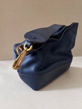 Bolso de Hombro Polo Ralph Lauren Piel Azul Marino