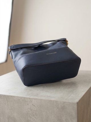 Bolso de Hombro Polo Ralph Lauren Piel Azul Marino