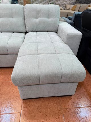 Sofá Cama Chaise Longue 250cm Beige/Negro