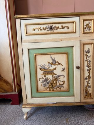 Mueble auxiliar madera pintado antiguo - vintage