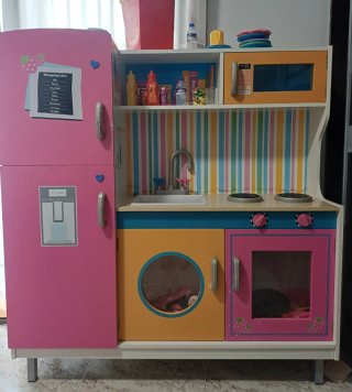 Cocinita de Juguete Rosa y Blanca