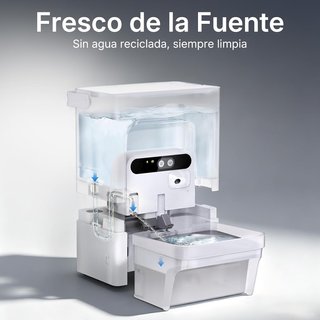 Fuente automática para gatos con cámara