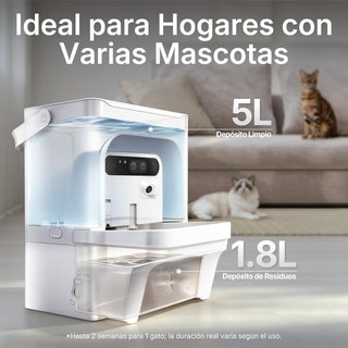 Fuente automática para gatos con cámara