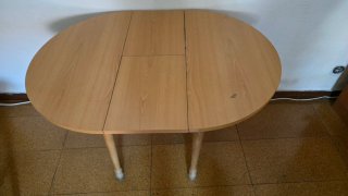Mesa redonda extensible madera clara