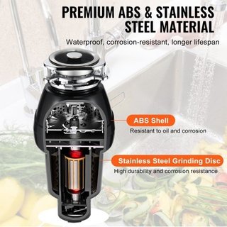 Garbage Disposal 3/4 HP Continuous Food Waste Disp