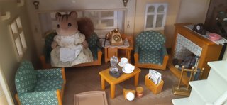 Salón Sylvanian Families con chimenea