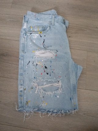 Pantalón corto vaquero T.34 con pintura