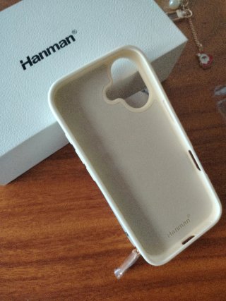 Funda Hanman iPhone 17 Blanco Oro Bolso